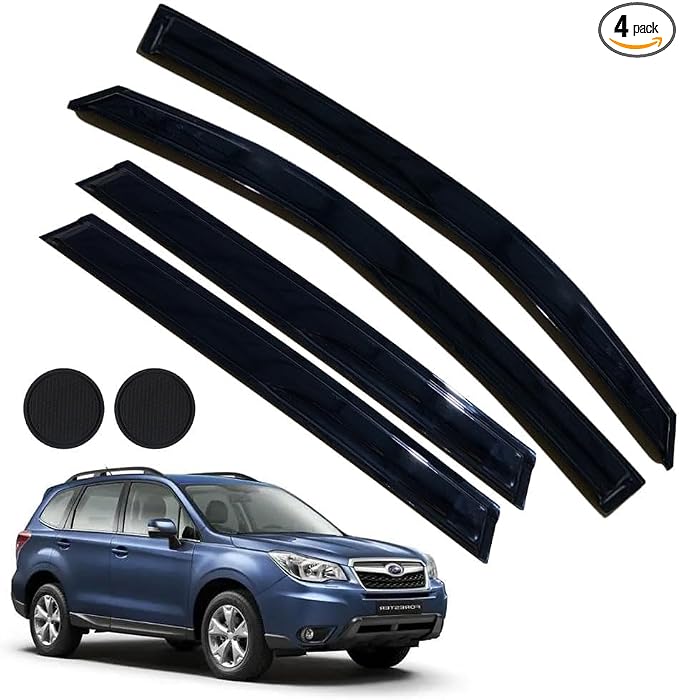 Rain Guards for Forester 2014-2018, Tape-on Side Window Deflectors for Subaru by LETINGFAR