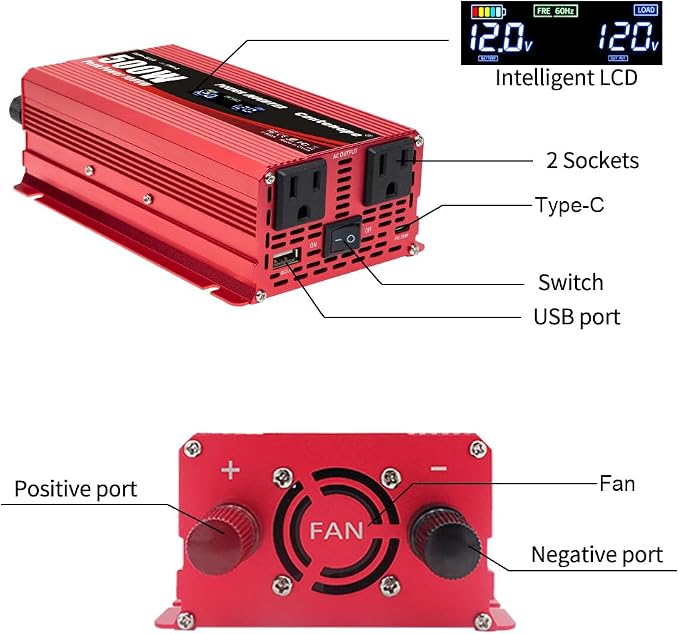 500 Watt Car Power Inverter DC 12V to 110V/120V AC Converter - Image 6
