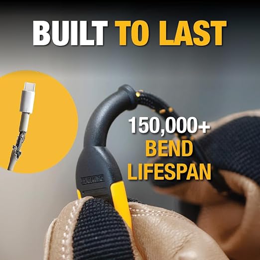 DEWALT Heavy Duty Lightning to USB A Cable — Reinforced Braided Cable - Image 6