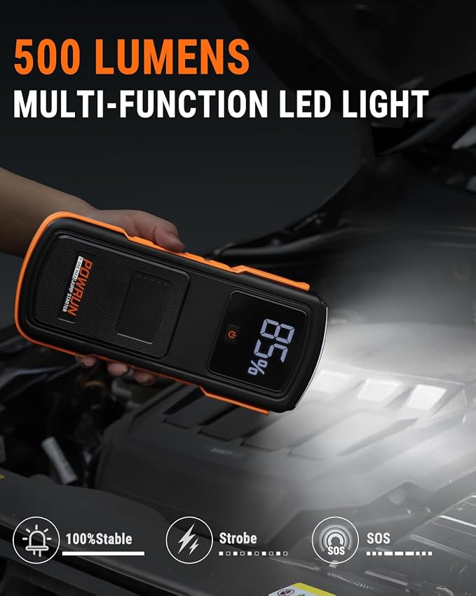 Powrun P-ONE MAX Jump Starter, 4000A Portable Jump Box, Car Jump Starter - Image 6