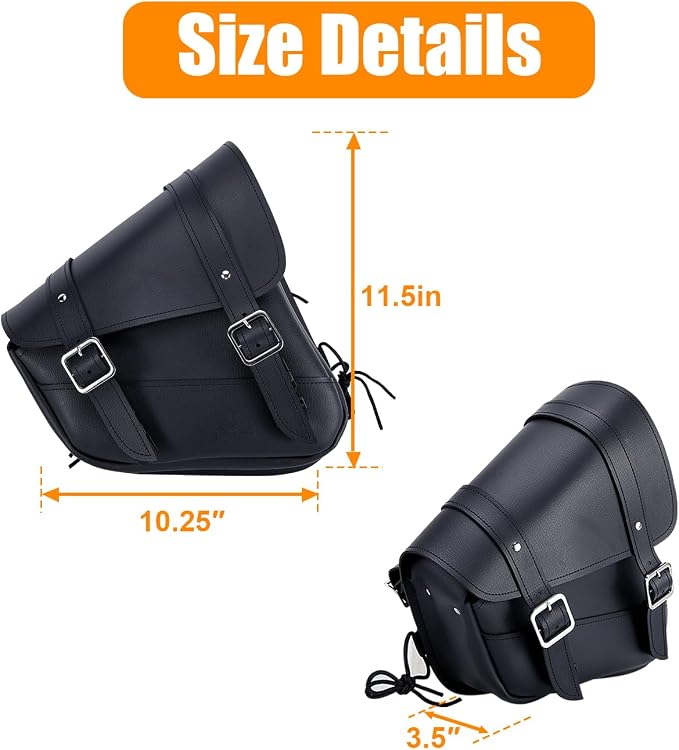 Motorcycle Saddle Bags Leather Motorcycle Solo Swing Arm Bag - Image 4
