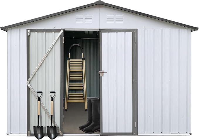 12 x 10 FT Metal Garden Shed, Outdoor Storage Shed by Hipicute