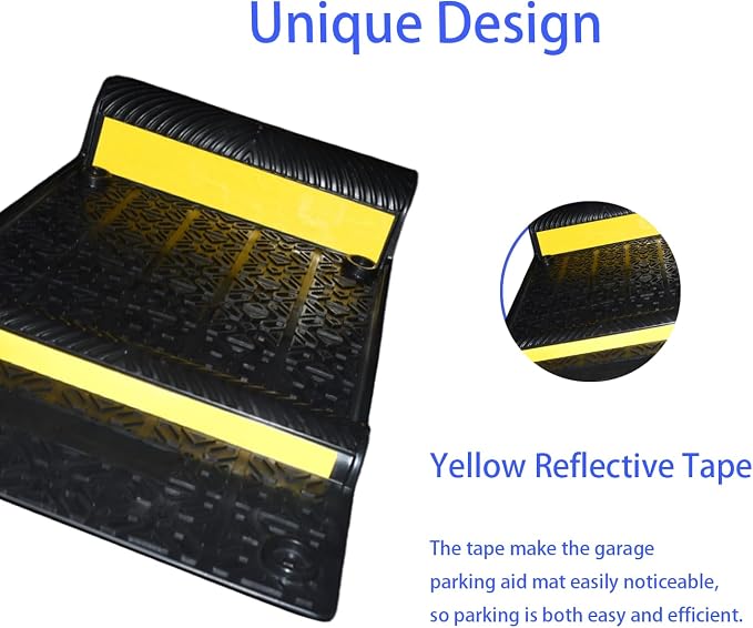 4 Pack Parking Mats for Garage Floors, 21.6" X11.4" Durable Rubber Car Parking - Image 3