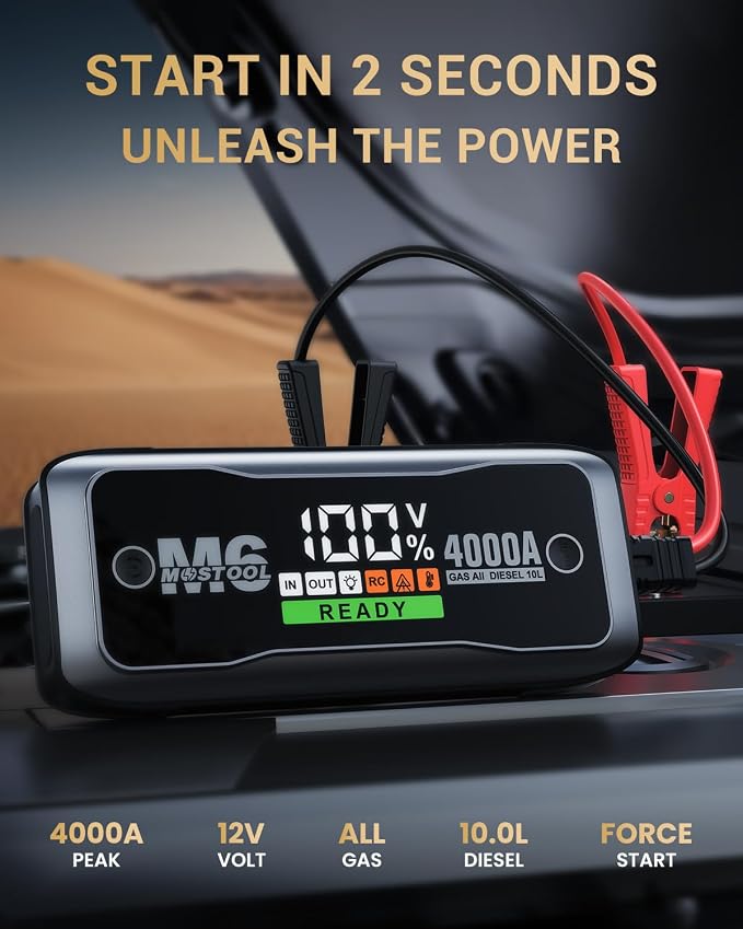 MOSTOOL M6 4000A Flagship Car Jump Starter, 12V Professional Battery Pack - Image 2