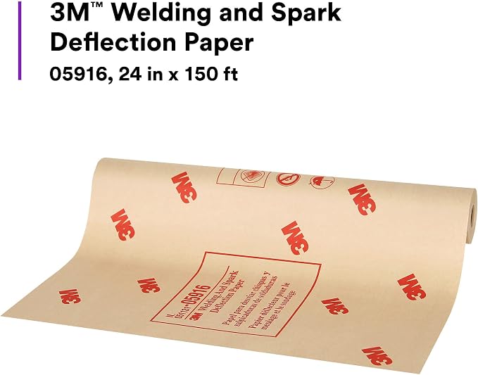 3M Welding and Spark Deflection Paper 05916, Flame Retardant, Adhesive Backing - Image 2