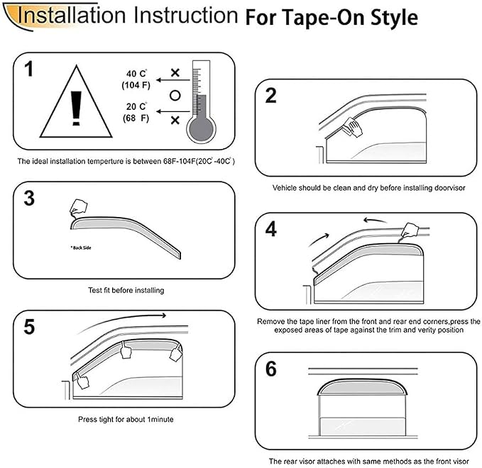 Chrome Side Window Visors Wind Vent Deflector - Image 5