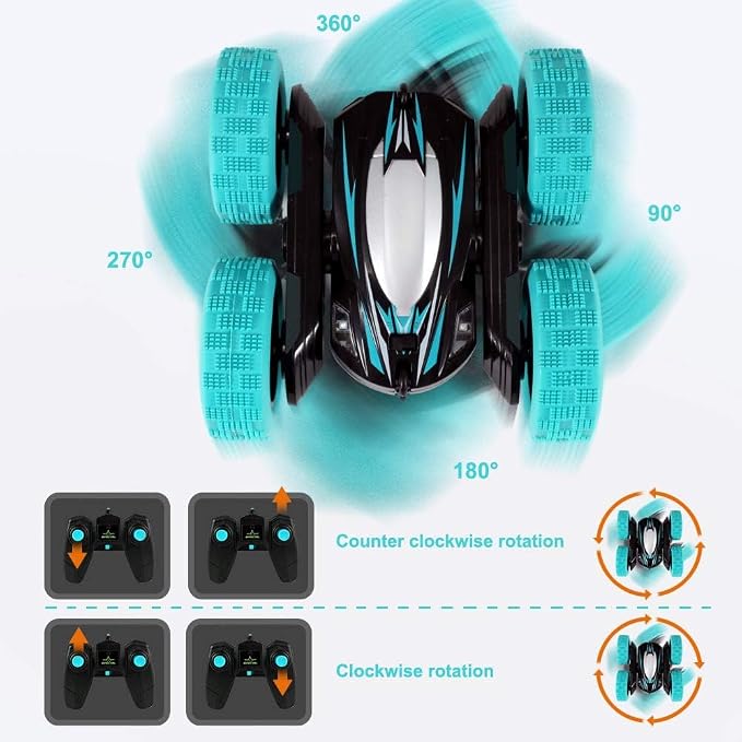 Remote Control Car: Double Sided 360°Rotating 4WD RC Cars 2.4GHz Electric Race - Image 4
