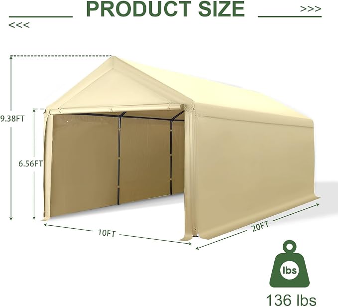 10x20 ft Heavy Duty Carport - Image 4