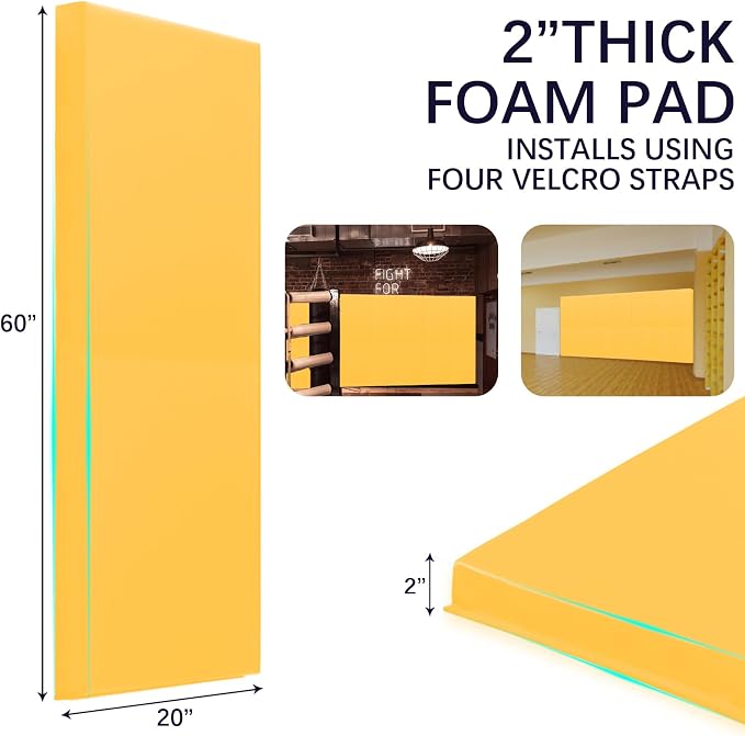 PROGOAL 60"/72" High Gym Wall Padding 2"/4" Thick Foam Basketball Court Wall - Image 5