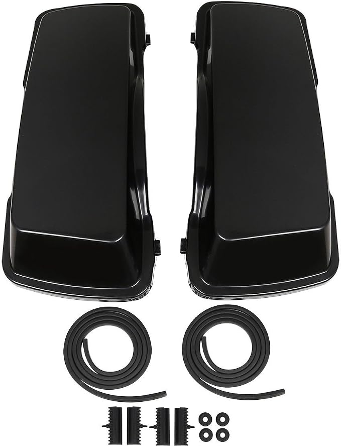 XFMT Unpainted 5" Stretched Extended Hard Saddlebags Dual Exhaust Compatible - Image 7