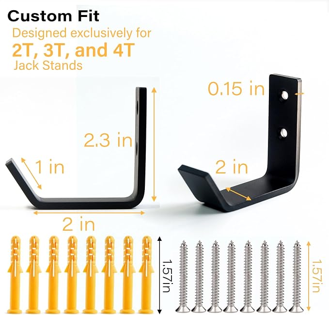 8 Packs Jack Stands Wall Mount Organizer, Heavy Duty Stainless Steel Holder - Image 2