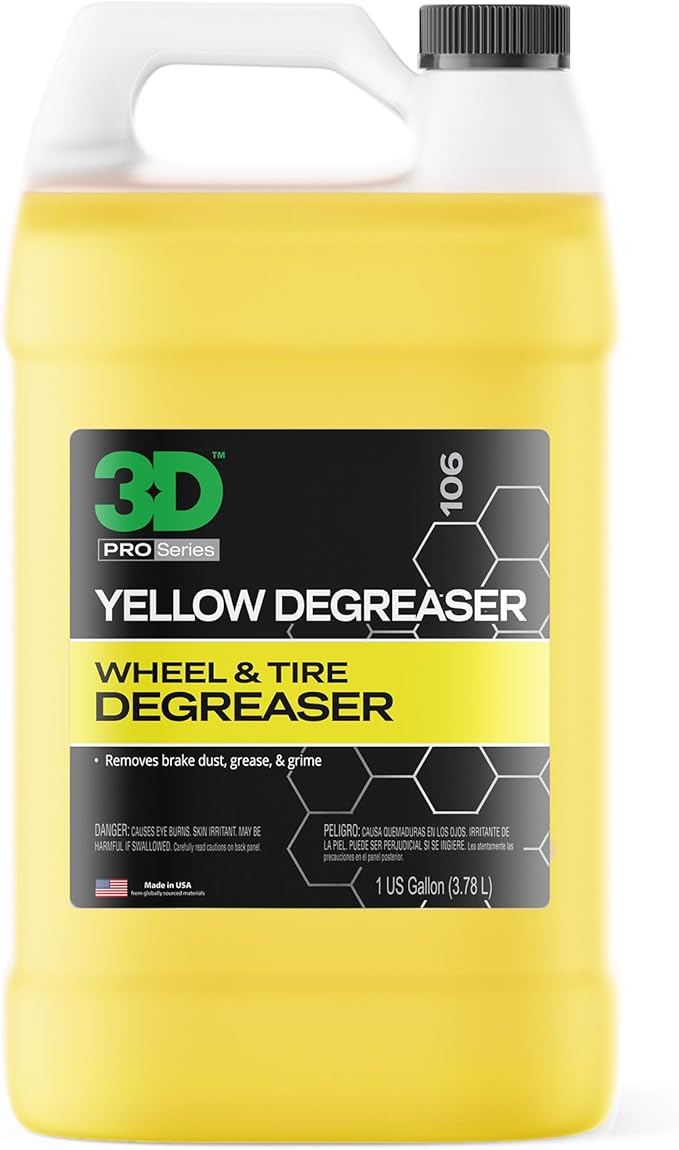 3D Yellow Degreaser – Non-Acid Wheel & Tire Cleaner Spray by 3DCarCare