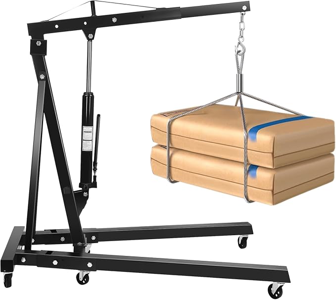 LOYALHEARTDY 2 Ton Hydraulic Engine Hoist, Folding Engine Lift by LOYALHEARTD