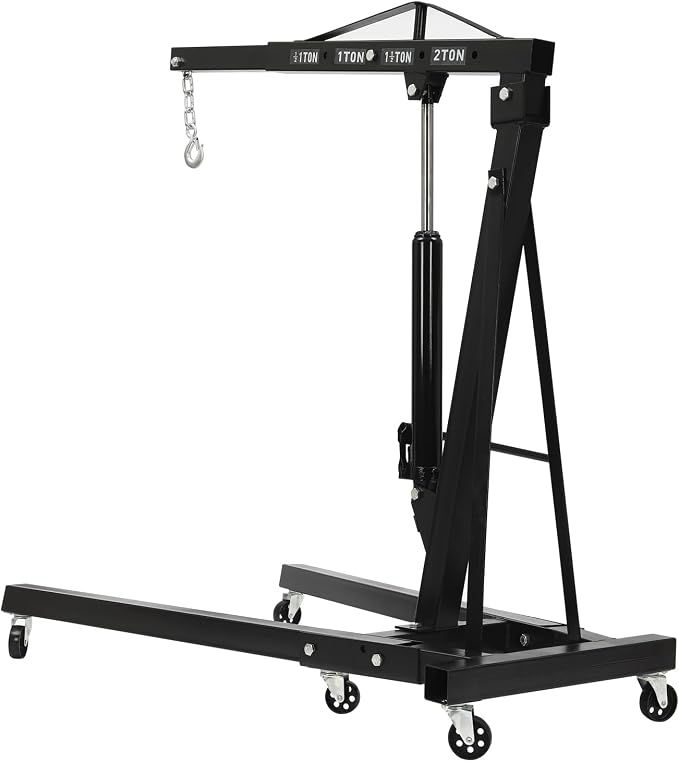 2 Ton Folding Engine Hoist Heavy Duty Carbon Steel Hydraulic Shop Engine Crane - Image 4