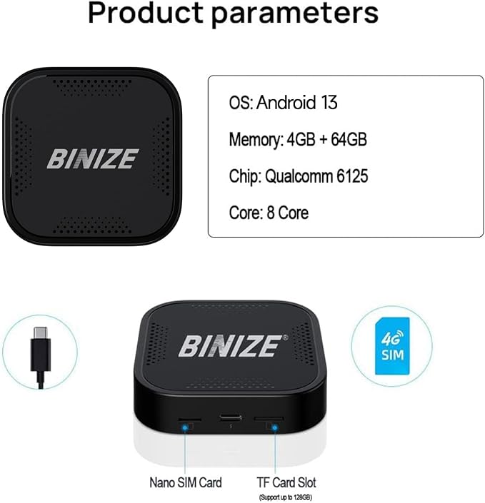 BINIZE CarPlay Ai Box 2.0 Wireless CarPlay/Android Auto - Image 9