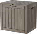 35 Gallon Lockable Resin Deck Box, Waterproof & UV-Resistant Outdoor Storage Box by Home