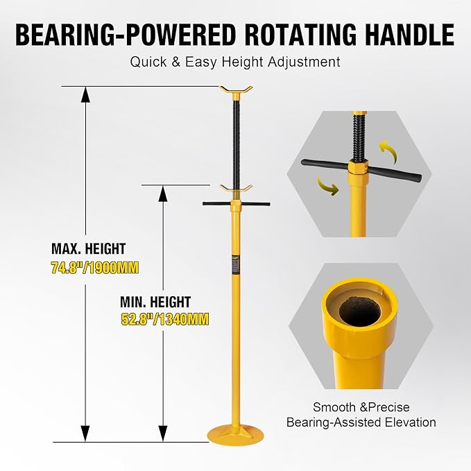 YELLOW JACKET Underhoist Support Stand 3/4 Ton Capacity Lifting from 52.8" to - Image 4