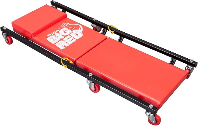 BIG RED 36" 2-Piece Padded Rolling Garage/Shop Creeper, Mechanic Cart by BIGRED
