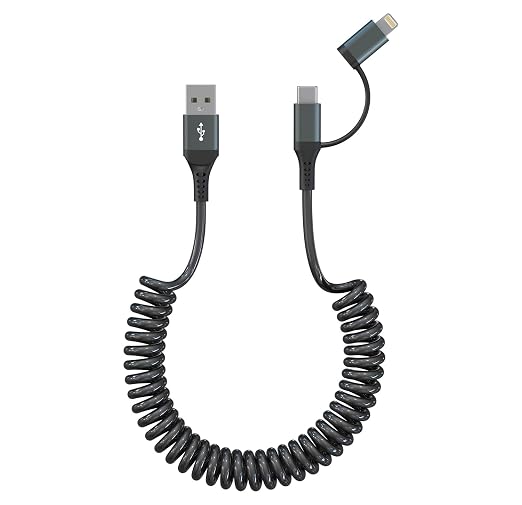 USB to USB C and Lightning Cable Support Apple Carplay & Android Auto by Yeemie