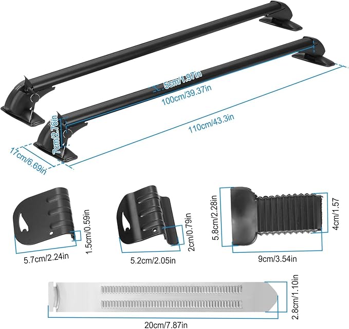 Universal Car Roof Rack, Adjustable Aluminum Alloy Crossbars Heavy Duty Roof - Image 6