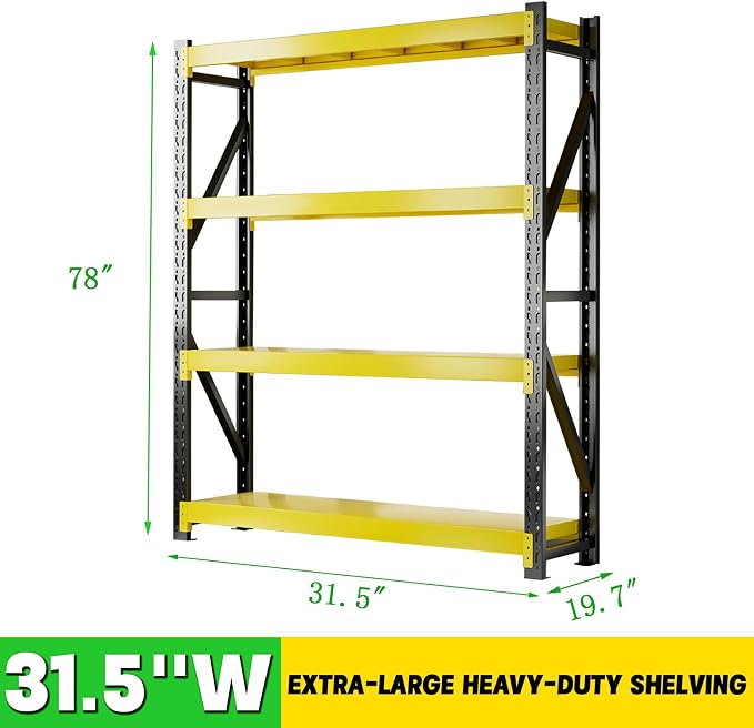 3000LBS Heavy Duty Storage Shelves, 4-Tier Adjustable Garage Organization - Image 2