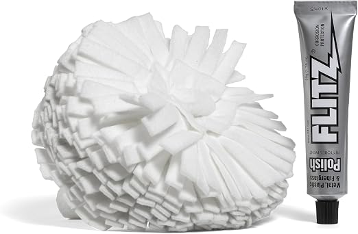 Flitz Buff Ball w/ 1.76oz Metal Polish Paste - 7in Drill Buffer Polisher by FlitzInternationalLTD