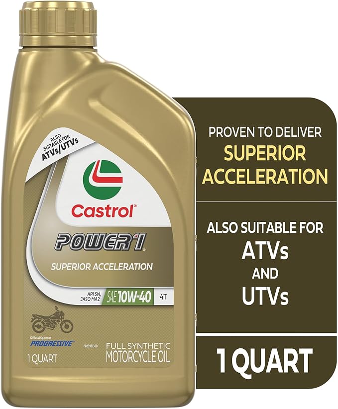 Castrol Power1 4T 10W-40 Full Synthetic Motorcycle Oil, 1 Quart - Image 2