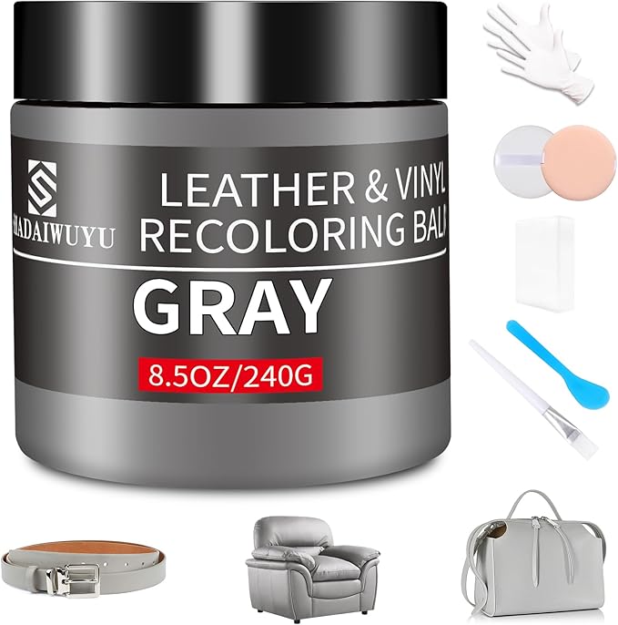 Leather Recoloring Balm, 8.5oz Leather Color Restorer, Leather Couch Scratch by SHADAIWUYU