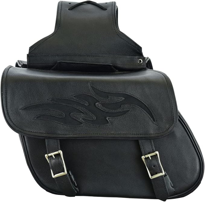 GARGOYLE BELLS Motorcycle Saddle Bags Leather Motorcycle Luggage Bag - Image 2