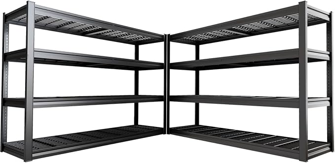 68" W Garage Shelving Unit, Heavy Duty Garage Storage Shelves, 4 Tier Storage by PMKES