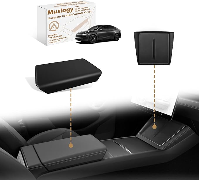 Muslogy Compatible with 2026+ Model Y Juniper Refresh Accessories Armrest Cover by Muslogy