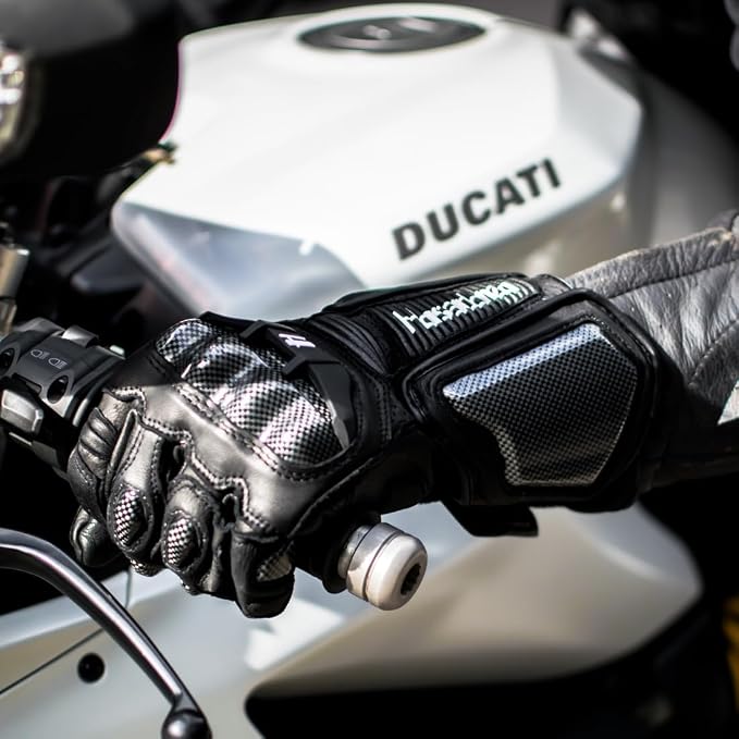 Harssidanzar Leather Motorcycle Gloves - Image 3