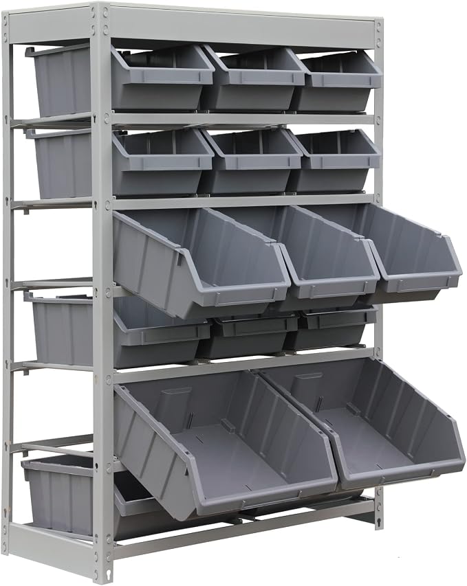 King's Rack Bin Rack Storage System Heavy Duty Steel Rack Organizer Shelving - Image 2
