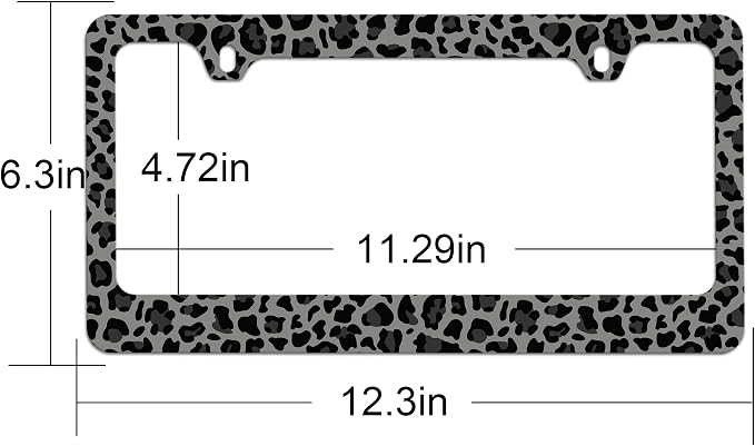 Stainless Steel Black Cheetah License Plate Holder Leopard Print License Plate - Image 3