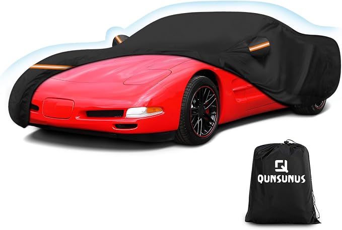 QUNSUNUS 6 Layer Car Cover for C5 Corvette 1996-2004 Waterproof All Weather by QQUNSUNUS