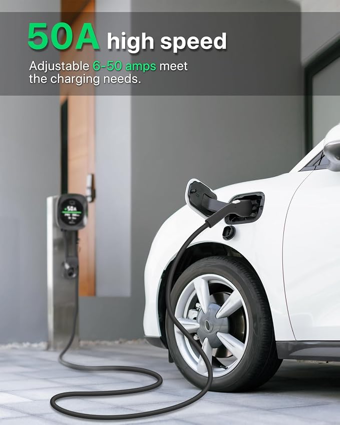 Level 2 EV Charger 50 Amps Smart Motion Sensor Screen Electric Car Charger - Image 2