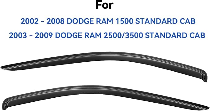 Window Visors Rain Guards for 2002-2008 Dodge Ram 1500 Regular Cab, Out-Channel - Image 3