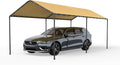 Carport, 10‘ x 20’ Heavy Duty Portable Garage All-Season Car Canopy w/Removable by PHONJOROO
