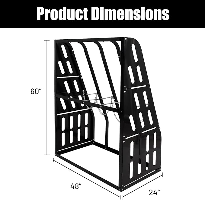 1500LBS Vertical Bar Rack Standing Storage Rack, 4 Bays Lumber Storage Rack - Image 2