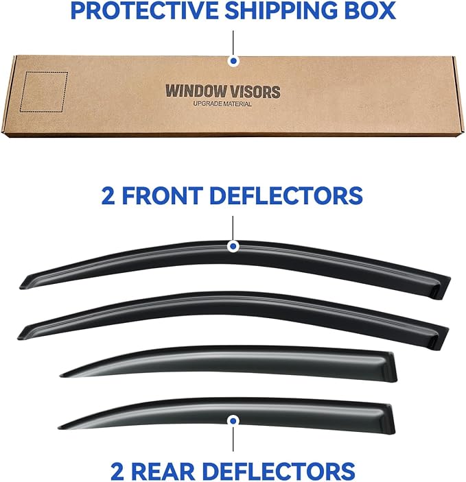 Window Visors Rain Guards for 2013 2014 2015 13 14 15 Chevy Malibu, Out-Channel - Image 5