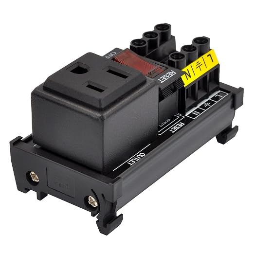 DIN Rail Mount AC 120V NEMA 5-15R Single Receptacle Outlet Power Strip Module - Image 3