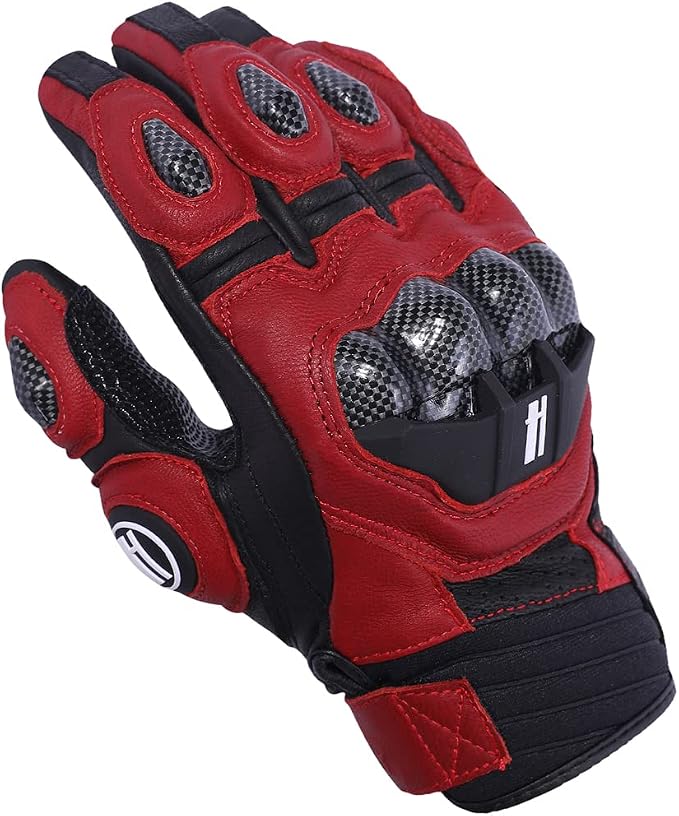 Harssidanzar Breathable Leather Motorcycle Gloves Touchscreen by Harssidanzar