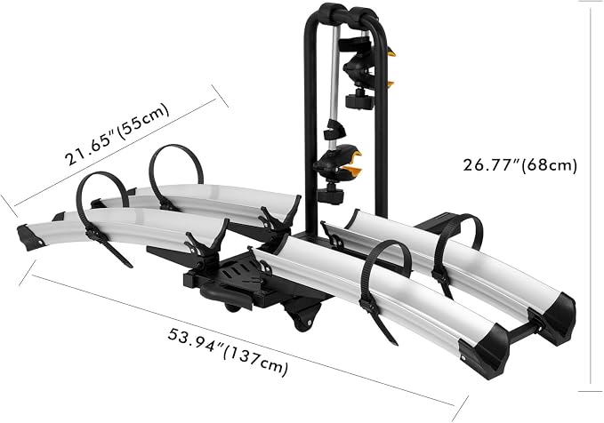 2 Bike Rack Hitch Mount, 200 lbs Electric Bicycle Carrier Rack Platform Style - Image 8