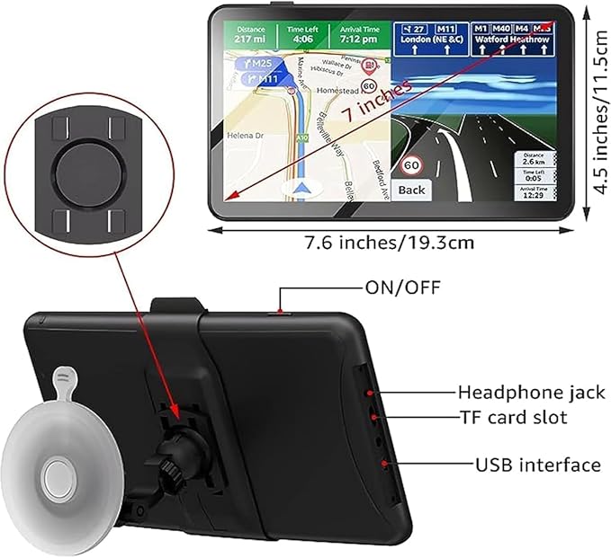 GPS Navigator for Car, Latest 2025 Map 7-inch Touch Screen 16GB GPS Navigation - Image 4