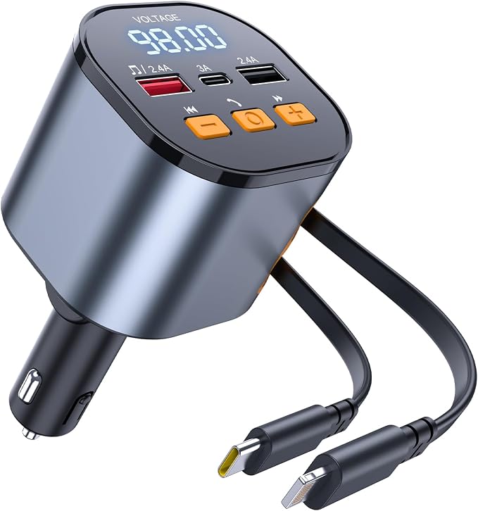 81W Retractable PD Car Charger by ROWJOWL