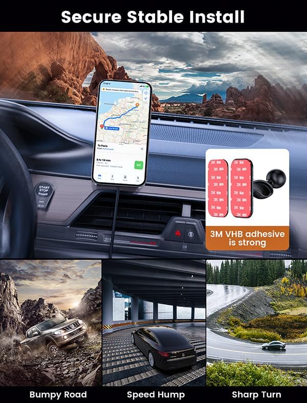 MOKPR for Magsafe Car Mount Charger-15W Wireless Car Charger-Magnetic Car Phone - Image 4