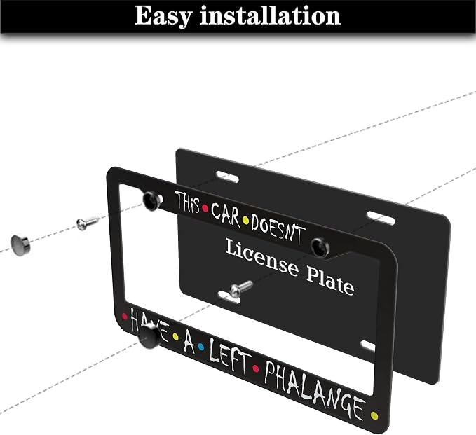 Front License Plate Bracket Black and White License Plate Frames This Car - Image 7