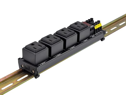 DIN Rail Mount AC 120V NEMA 5-15R 4 Receptacles Outlet Power Strip Module - Image 6