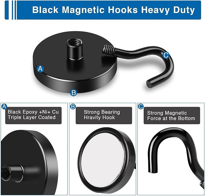 LOVIMAG Magnetic Hooks, 100lbs Magnetic Hooks - Image 3