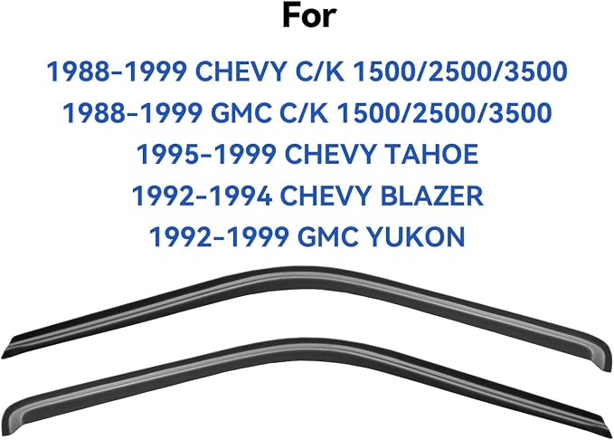 Window Visors Rain Guards for 1988-1999 Chevy/GMC C/K 1500/2500/3500 Standard - Image 2